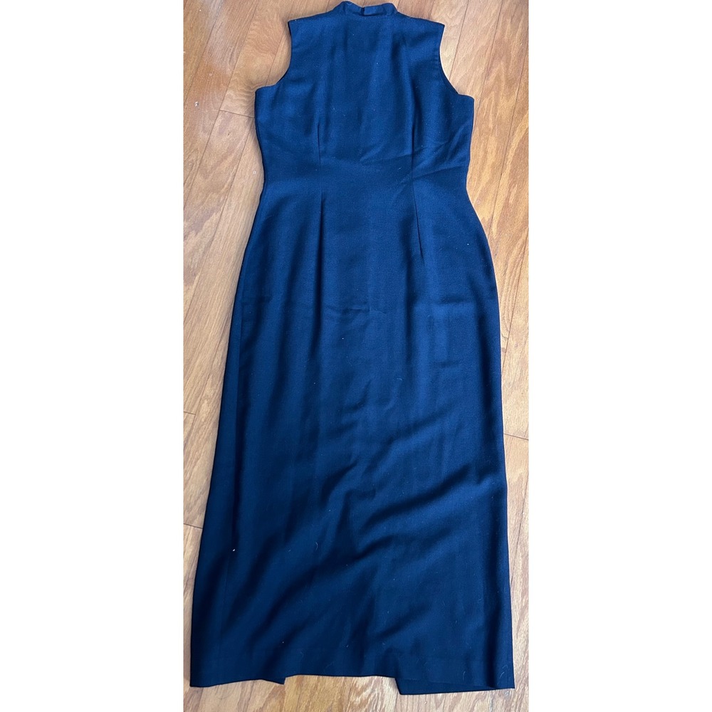 Vintage Y2K Whimsgoth Stephanie Erin Black Sleeveless Scalloped Maxi Dress SZ 10 - Picture 4 of 10